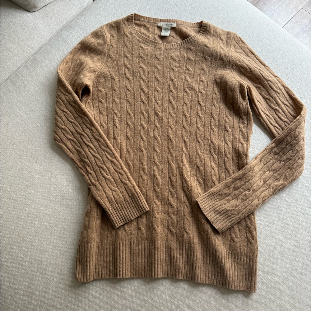 White + Warren Cable Knit Sweater in Brown